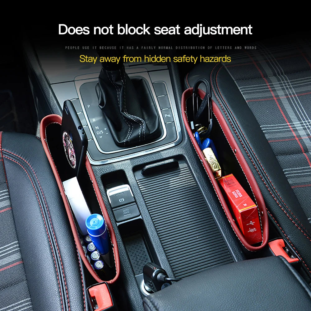 Car Seat Slit Gap Organizer Storage Pocket Multifunctional Driver Seat Catcher Cup Holder Car bag Car Accessories PU Leather