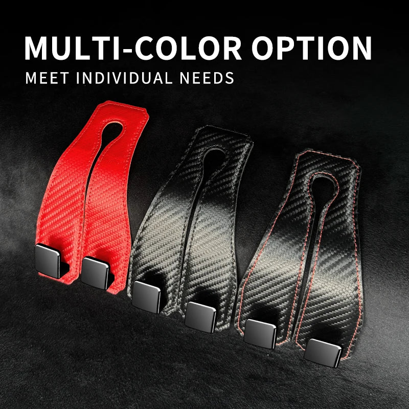 Leather Metal Hook Car Seat Back Organizer Hooks For Car Interior Accessories Bag Hanger Hook Phone Holder Single/Double Hook